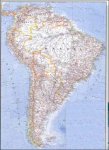 Planisfero 102-America Sud carta murale politica cm 119x91